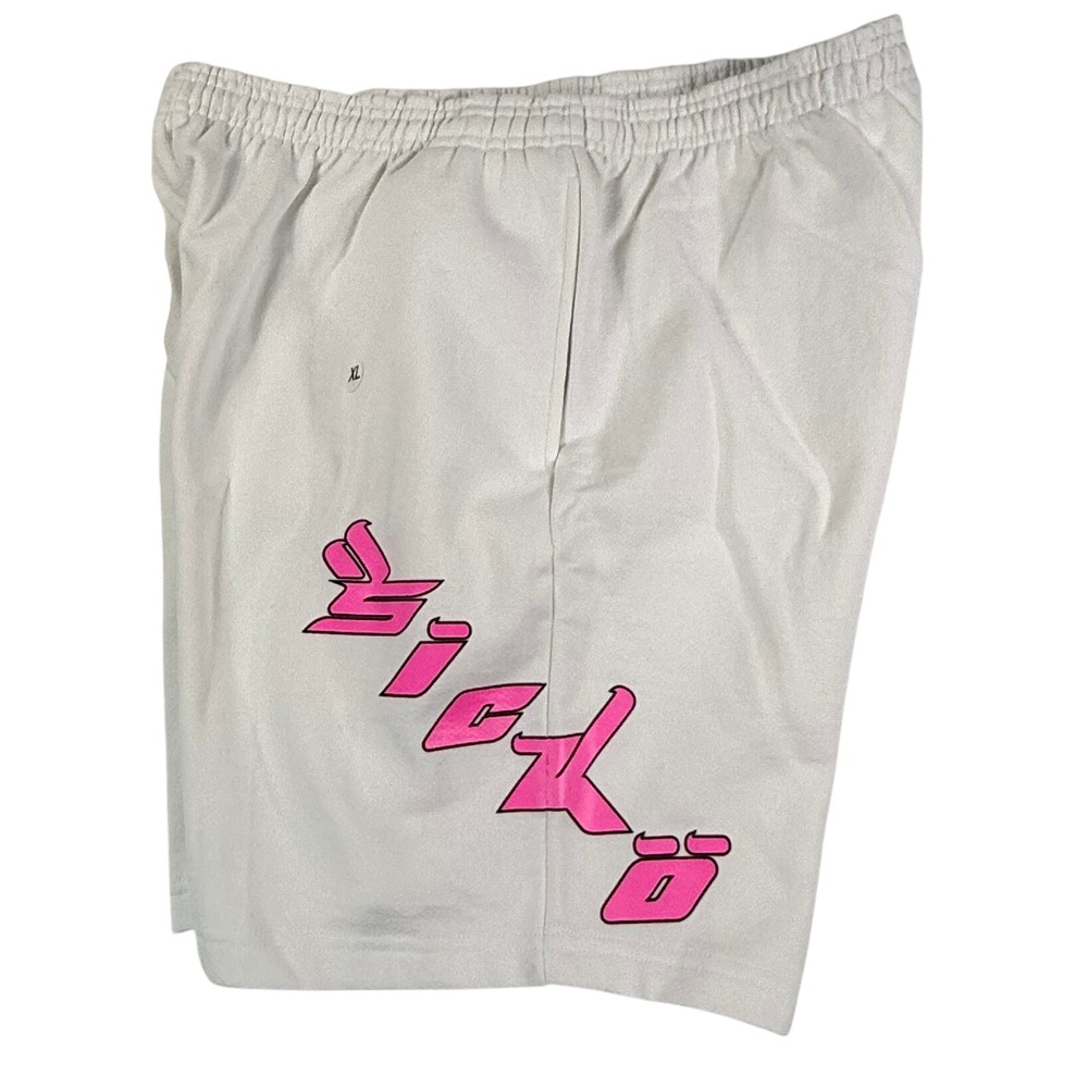 Sicko Born From Pain 375 Showroom White Pink Puff Print Sweat Shorts Mens XL - Picture 3 of 8